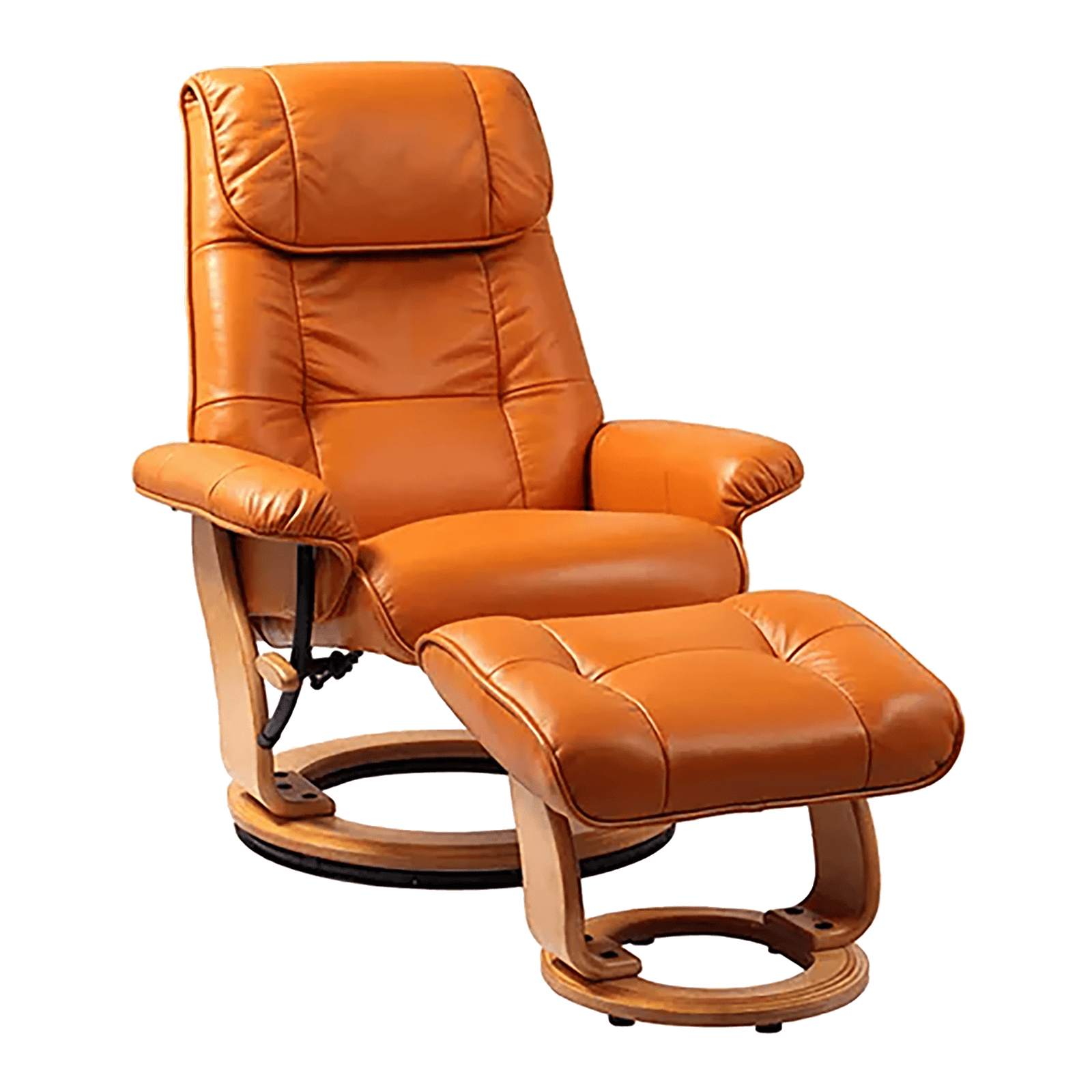 Muscat 360 Leather Swivel Recliner with Ottoman - Coja