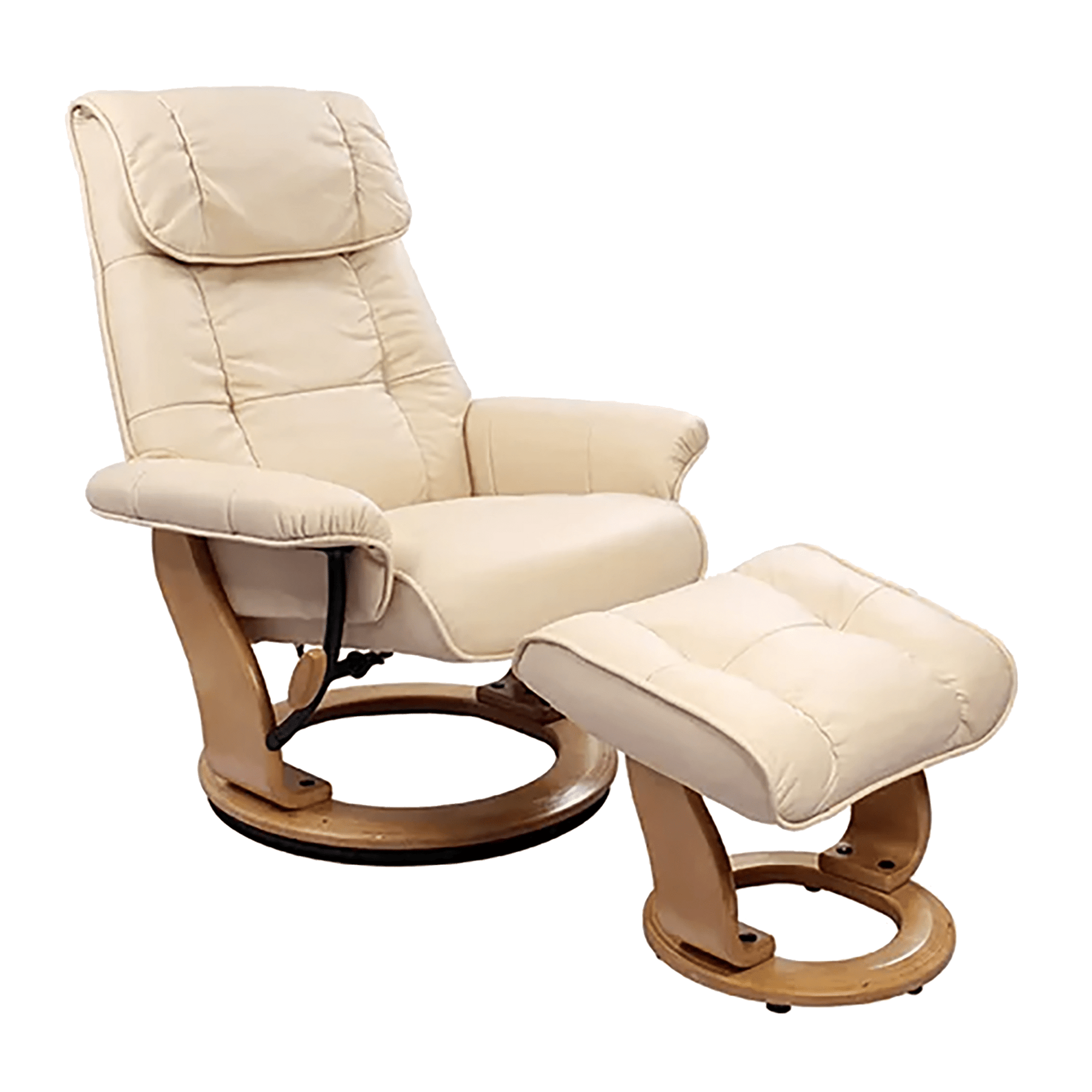 Muscat 360 Leather Swivel Recliner with Ottoman - Coja