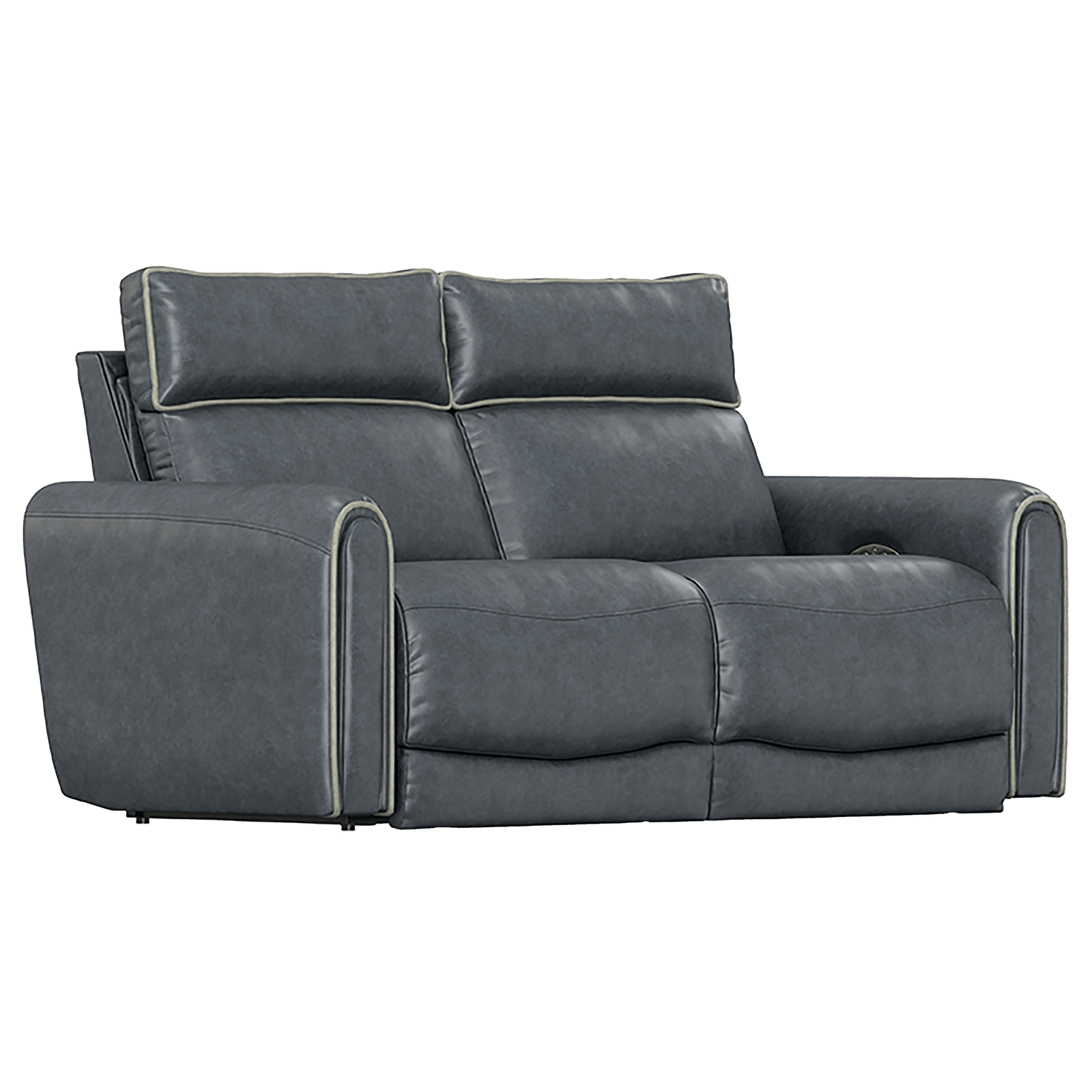 Nahele Faux Leather Power Reclining Loveseat, With Power Articulating Headrest
