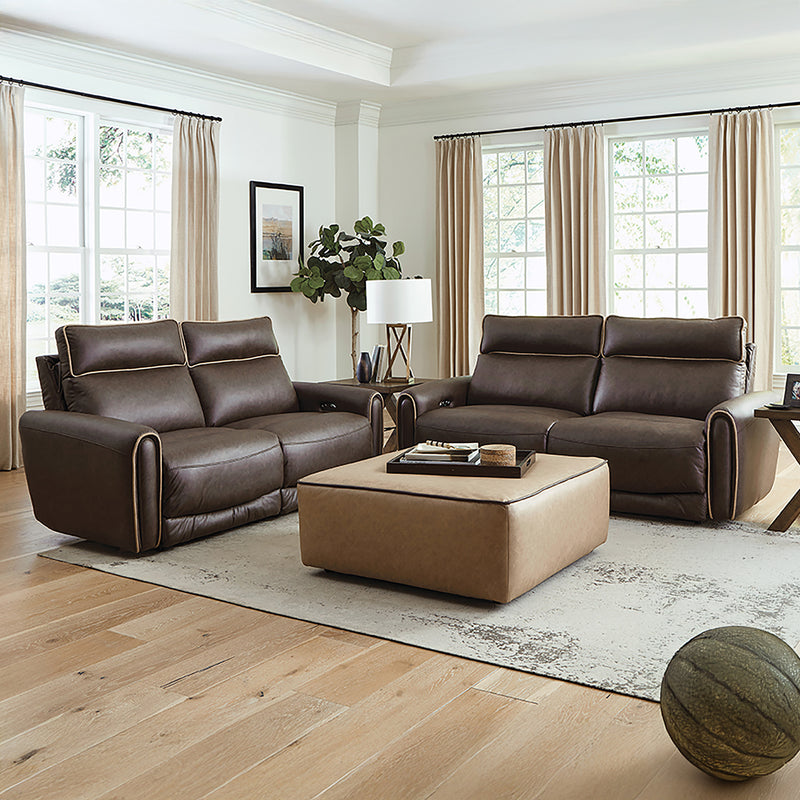 Nahele Three Piece Faux Leather Recliner Living Room Set, With Power Articulating Headrest - Coja