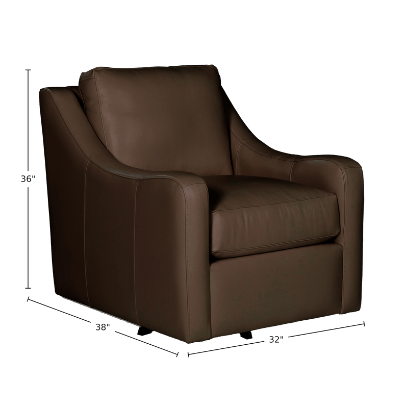 Nazario Genuine Leather Swivel Chair - Made in U.S.A. - Coja