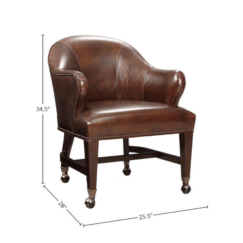 Oaklee Leather Game Chair, Brown - Coja