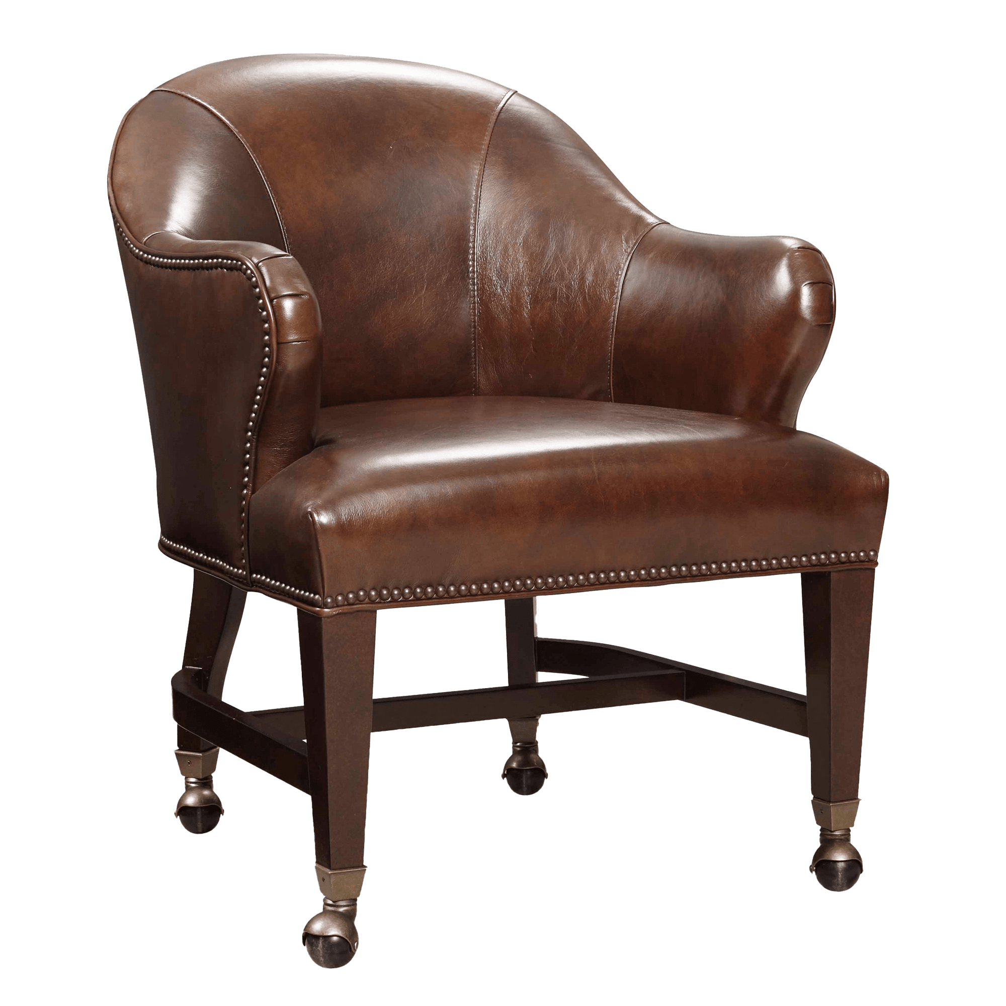 Oaklee Leather Game Chair, Brown