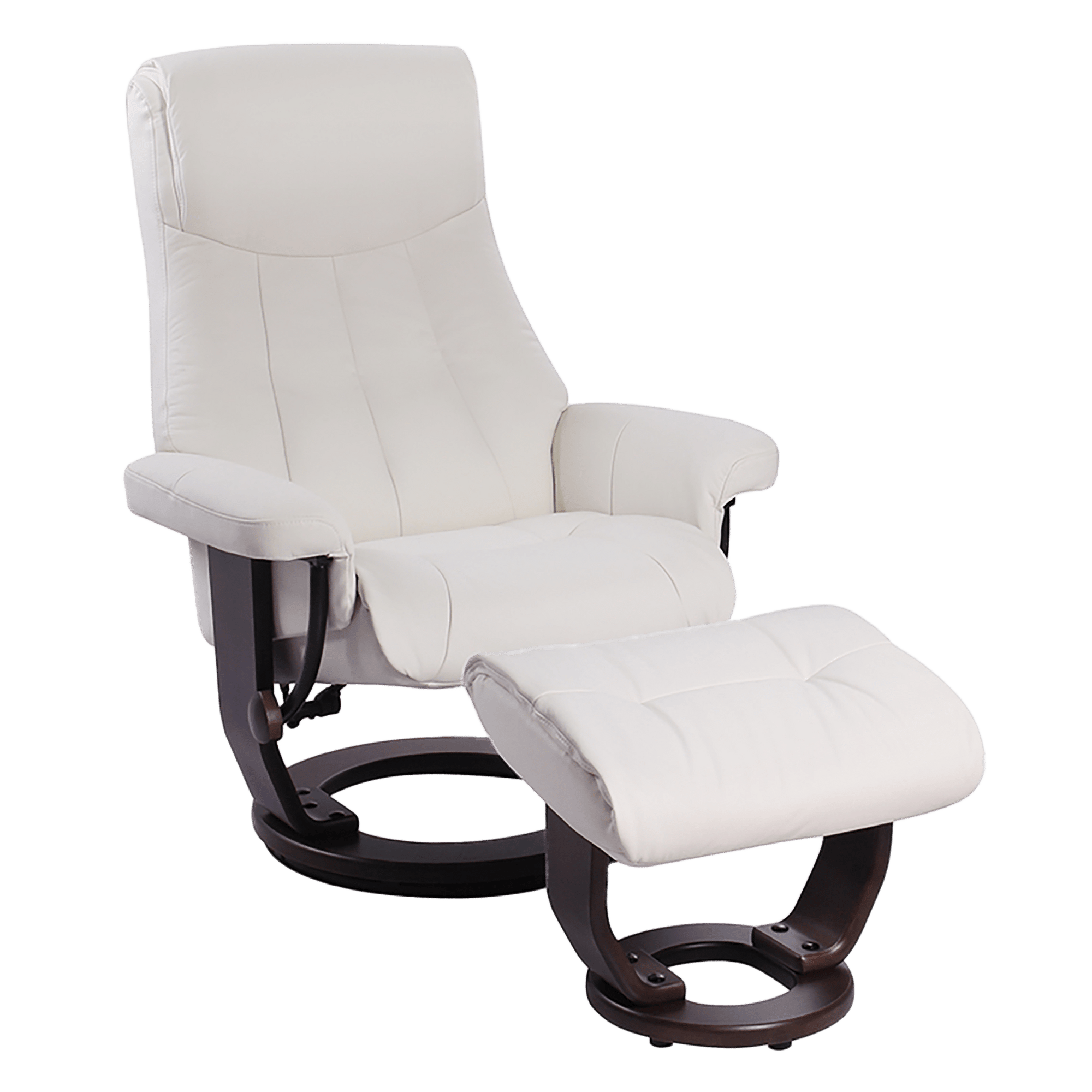 Ortona Leather Swivel Recliner with Matching Ottoman