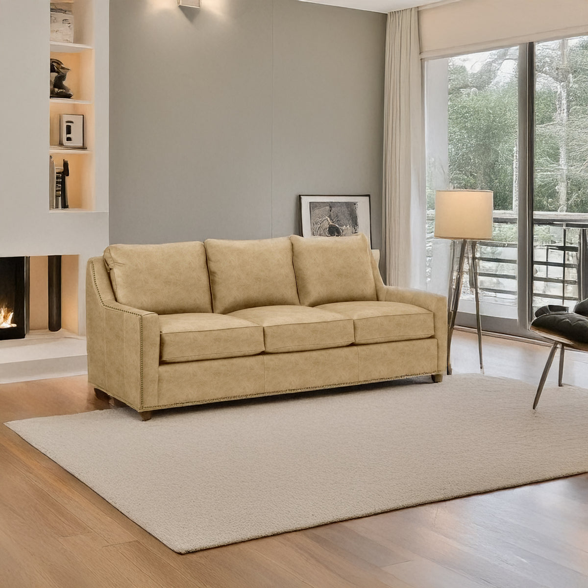 Oswynn Genuine Leather Sofa - Made in U.S.A. - Coja