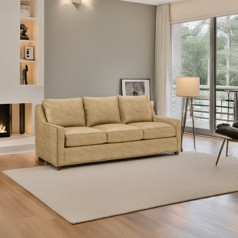 Oswynn Genuine Leather Sofa - Made in U.S.A. - Coja
