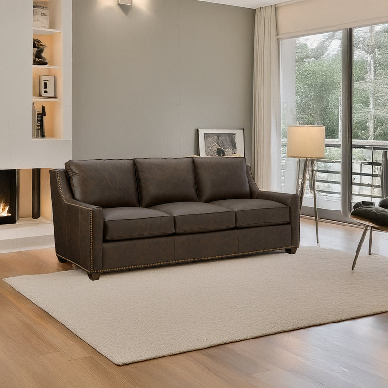 Oswynn Genuine Leather Sofa - Made in U.S.A. - Coja