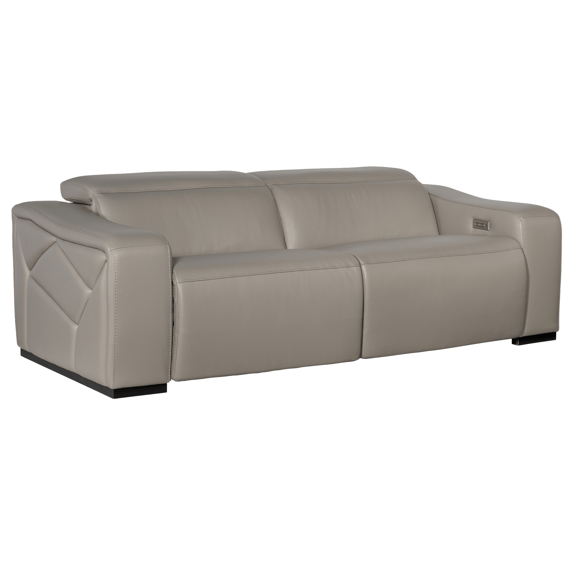 Otilla 89" Wide Upholstered Leather Sofa, Gray
