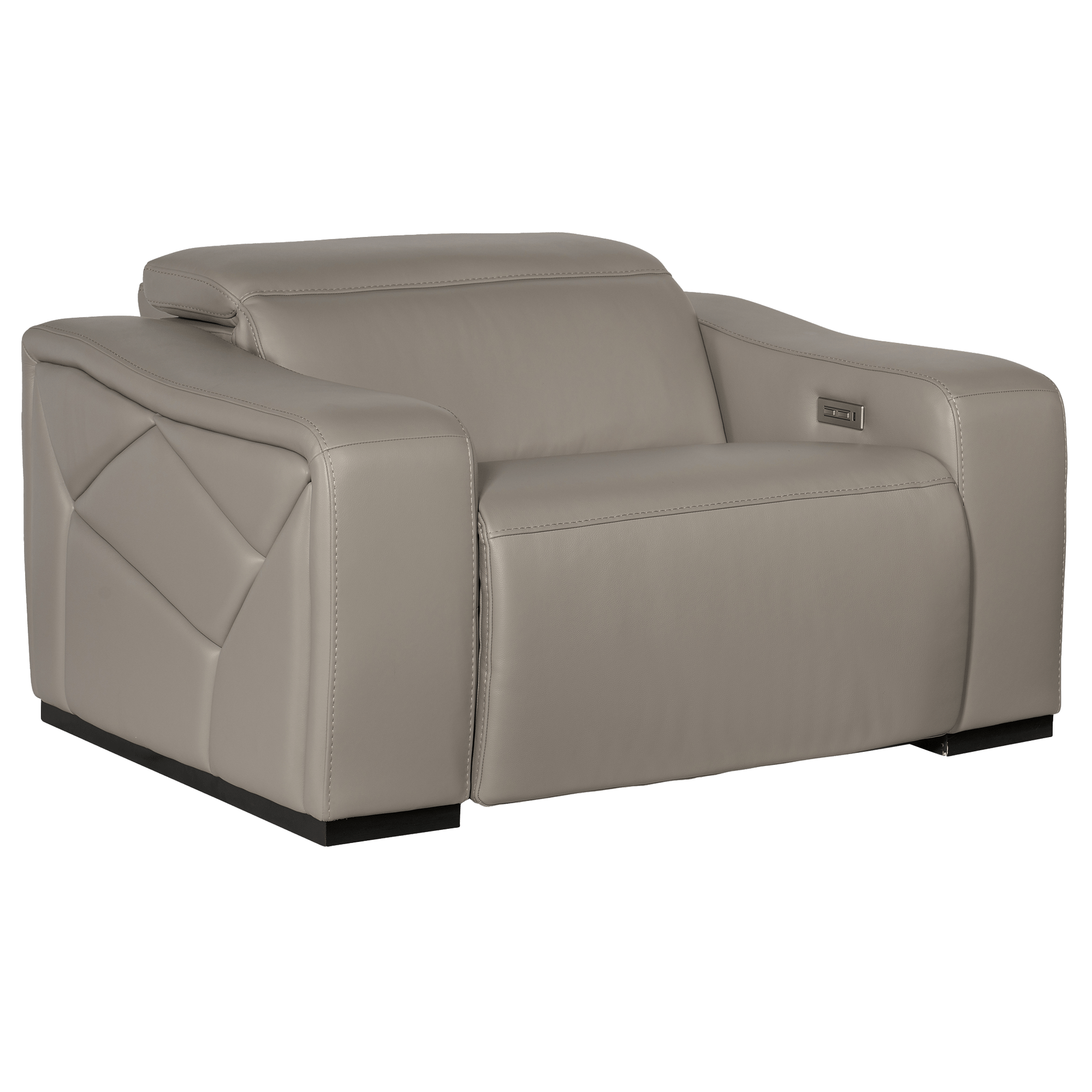 Otilla Power Recliner with Articulating Headrest, Leather, Gray - Coja
