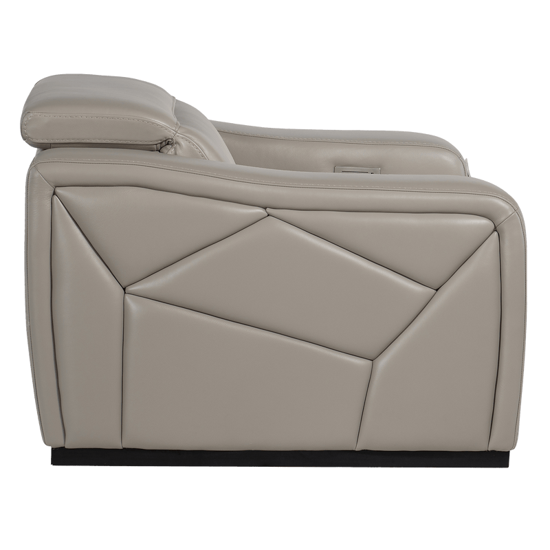 Otilla Power Recliner with Articulating Headrest, Leather, Gray - Coja