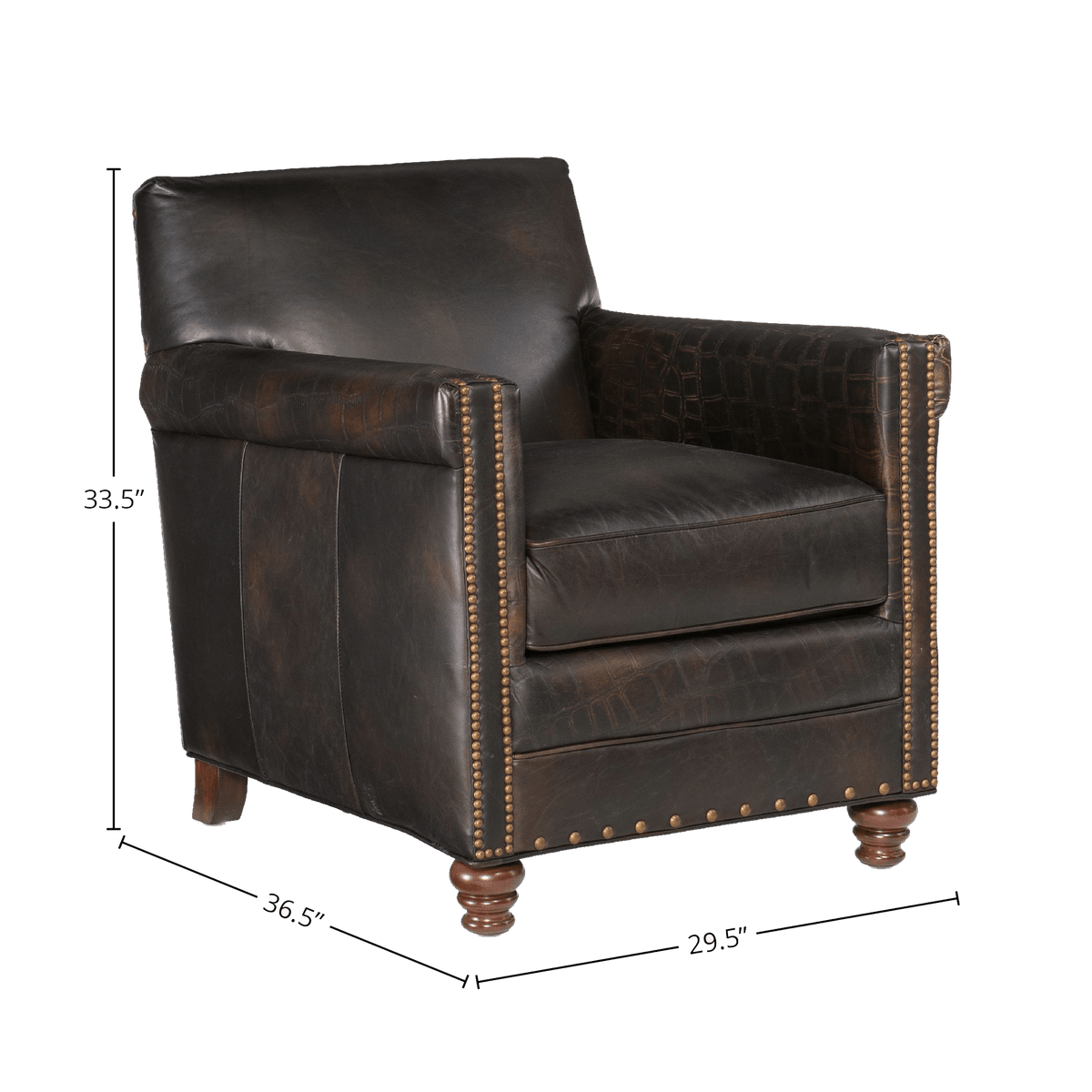 Pierson 29.5&quot; Wide Side Chair, Leather - Coja