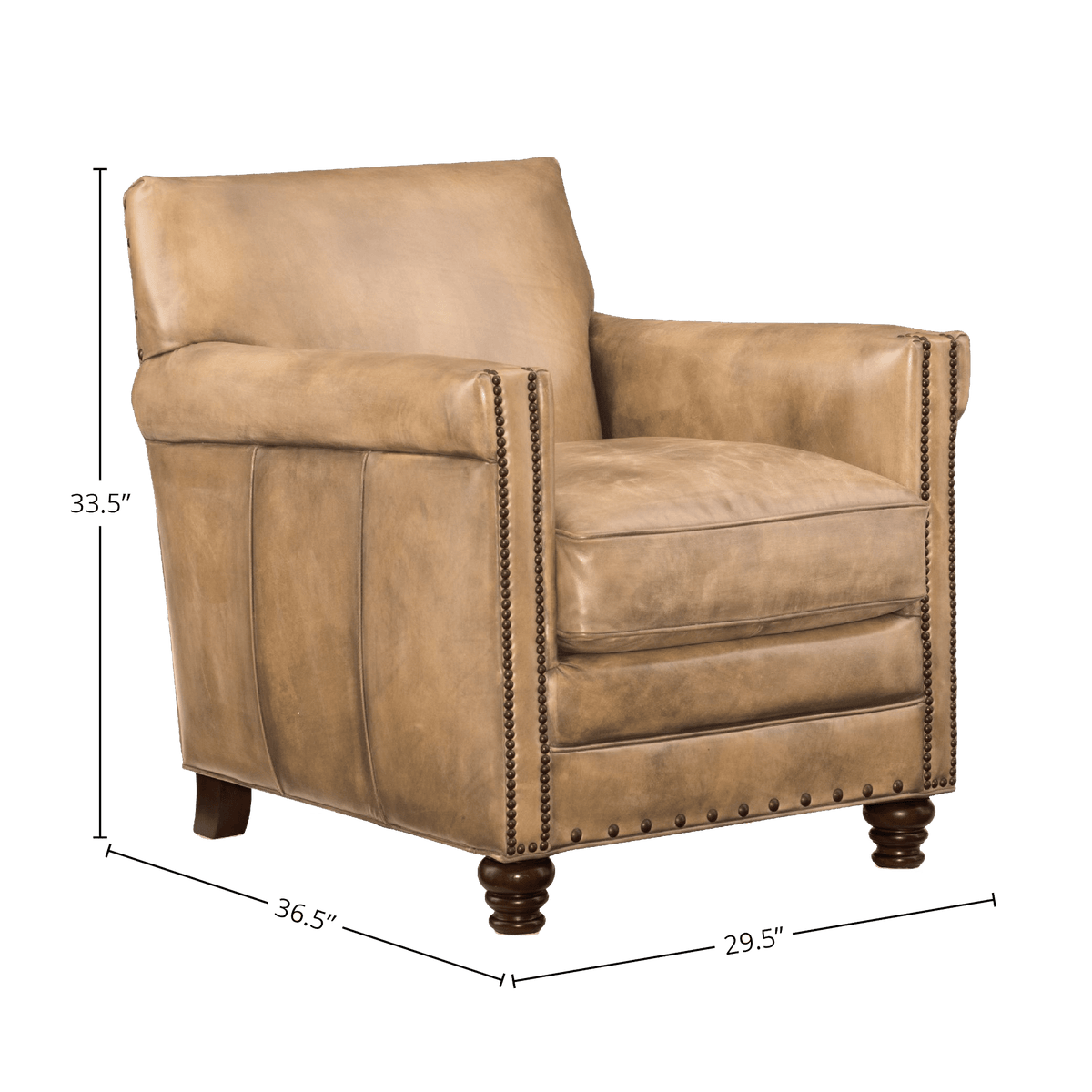 Pierson 29.5&quot; Wide Side Chair, Leather - Coja