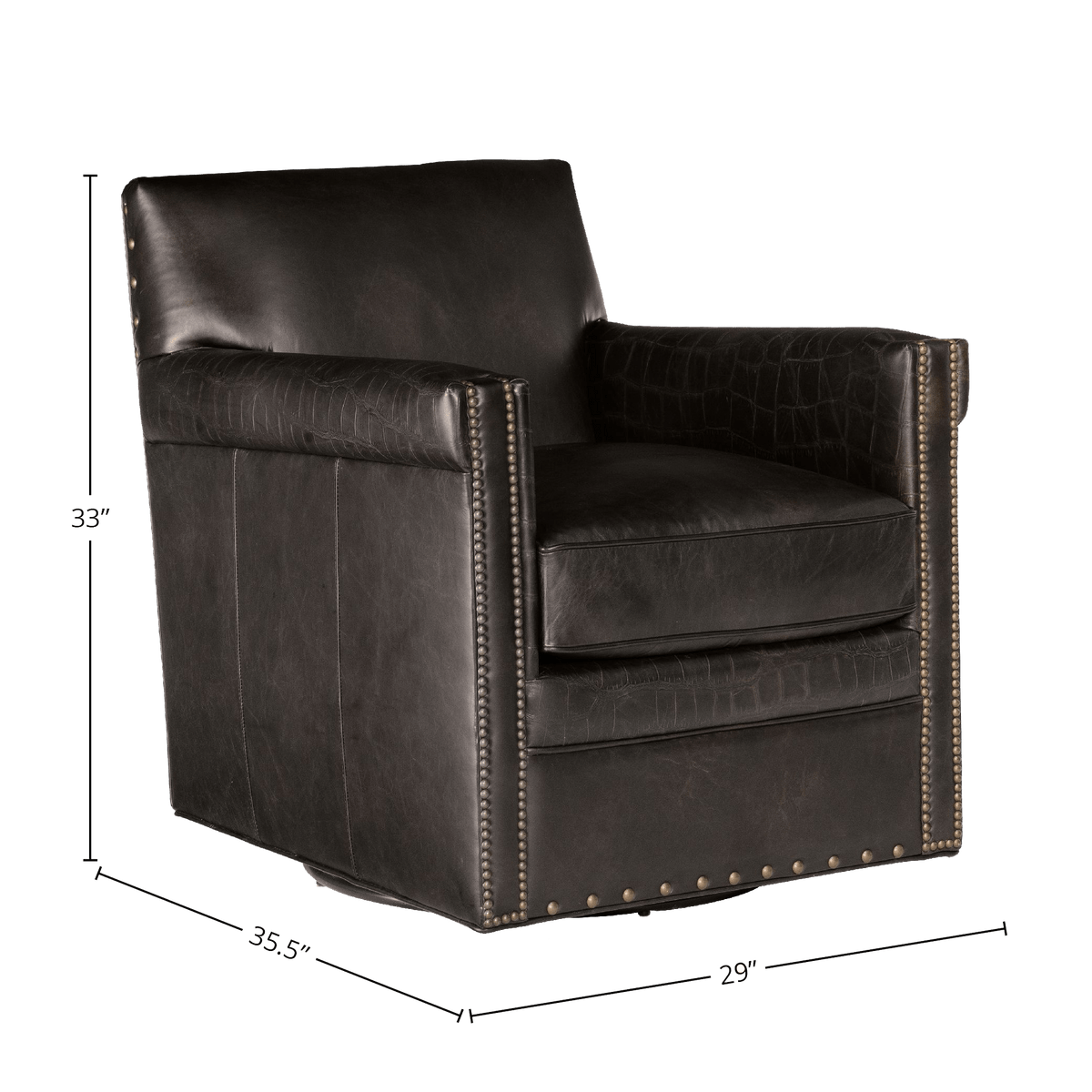 Pierson 29&quot; Wide Swivel Side Chair, Leather - Coja