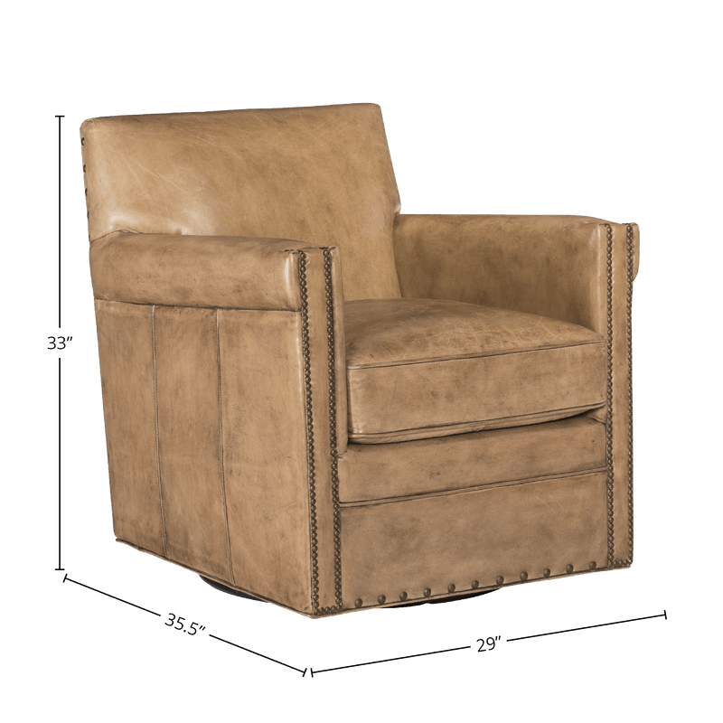 Pierson 29" Wide Swivel Side Chair, Leather - Coja