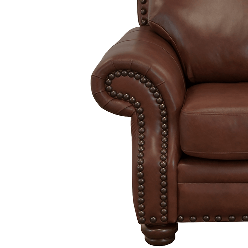 Parker Genuine Leather Loveseat With Nailhead Trim - Made in the U.S.A. - Coja