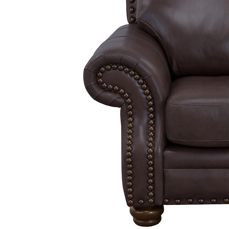 Parker Genuine Leather Chair With Nailhead Trim - Made in the U.S.A. - Coja