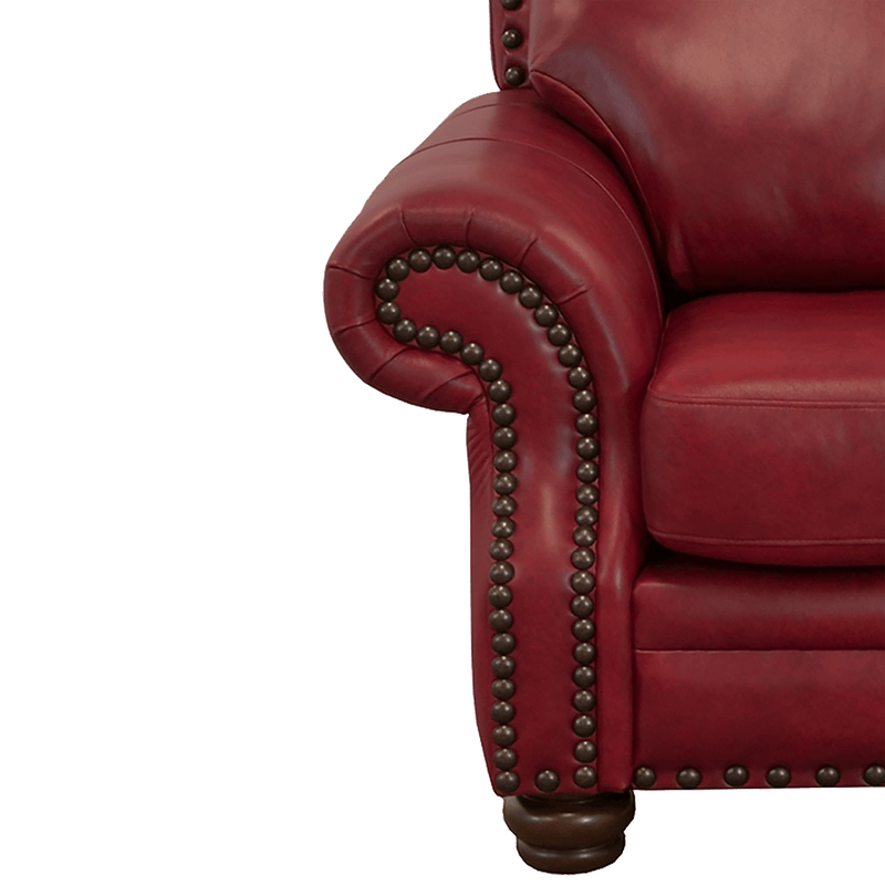 Parker Genuine Leather Loveseat With Nailhead Trim - Made in the U.S.A. - Coja