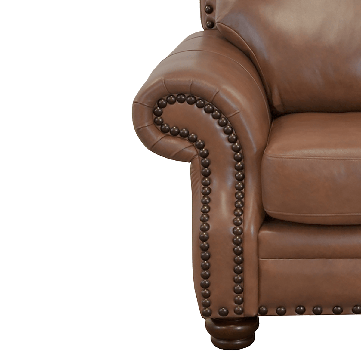 Parker Genuine Leather Loveseat With Nailhead Trim - Made in the U.S.A. - Coja