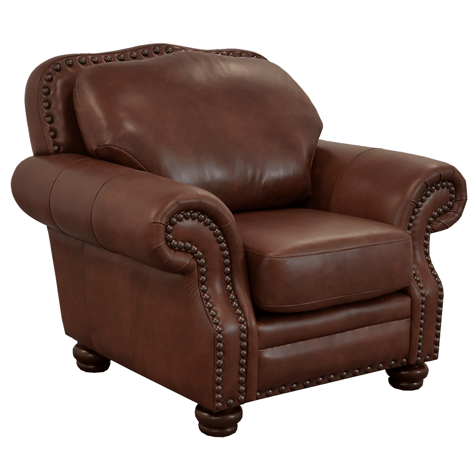 Parker Genuine Leather Chair With Nailhead Trim - Made in the U.S.A. - Coja