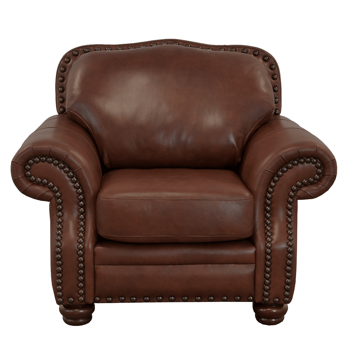 Parker Genuine Leather Chair With Nailhead Trim - Made in the U.S.A. - Coja