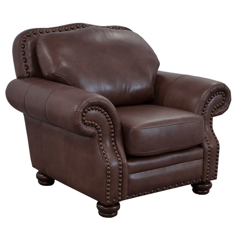 Parker Genuine Leather Chair With Nailhead Trim - Made in the U.S.A. - Coja