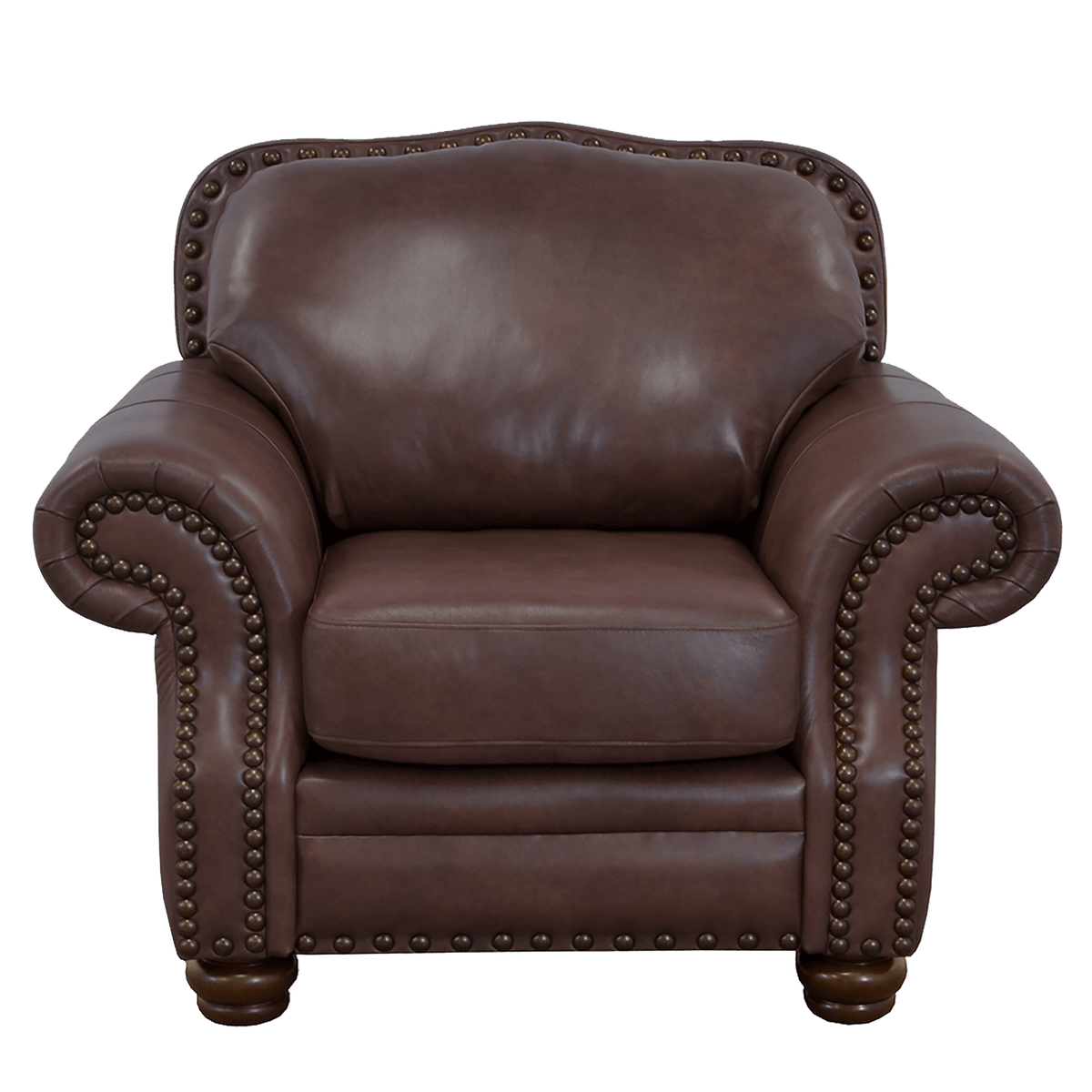 Parker Genuine Leather Chair With Nailhead Trim - Made in the U.S.A. - Coja