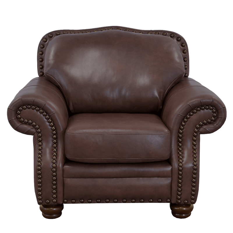 Parker Genuine Leather Chair With Nailhead Trim - Made in the U.S.A. - Coja