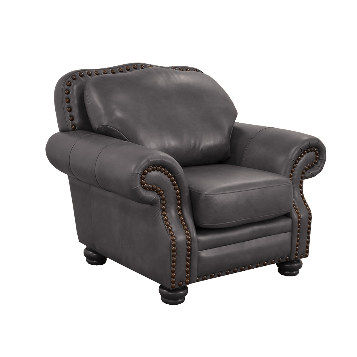 Parker Genuine Leather Chair With Nailhead Trim - Made in the U.S.A. - Coja