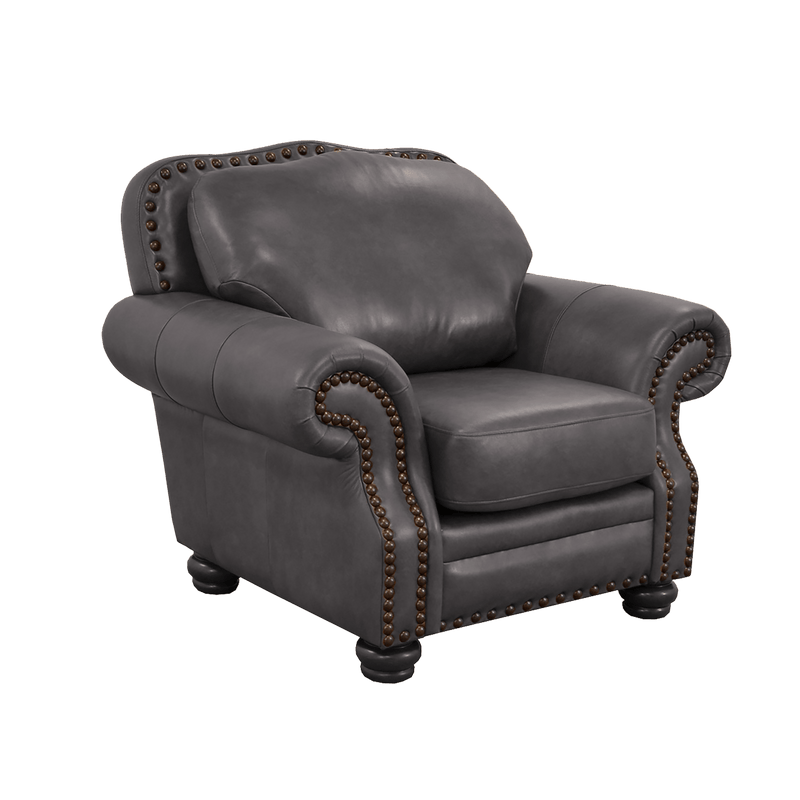 Parker Genuine Leather Chair With Nailhead Trim - Made in the U.S.A. - Coja