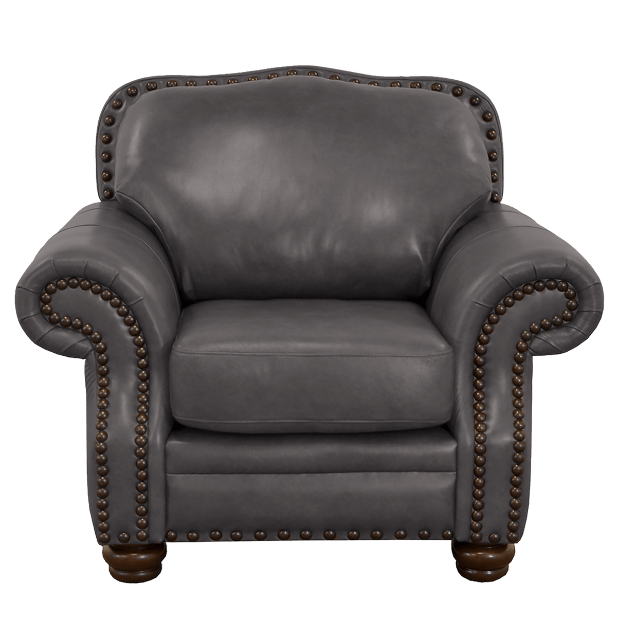 Parker Genuine Leather Chair With Nailhead Trim - Made in the U.S.A. - Coja