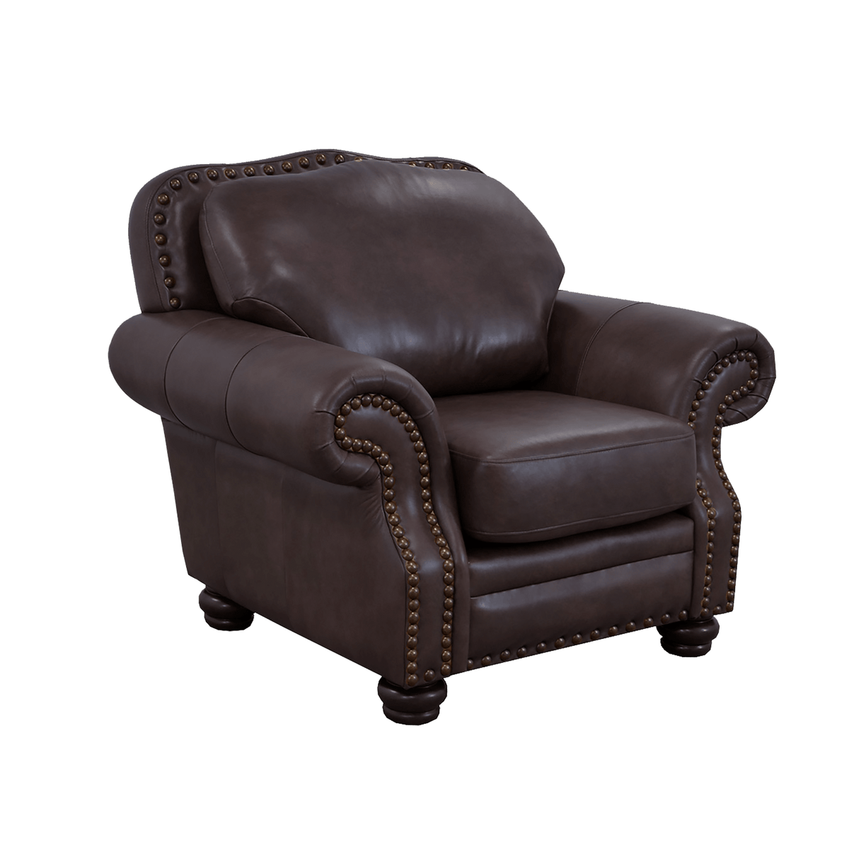 Parker Genuine Leather Chair With Nailhead Trim - Made in the U.S.A. - Coja
