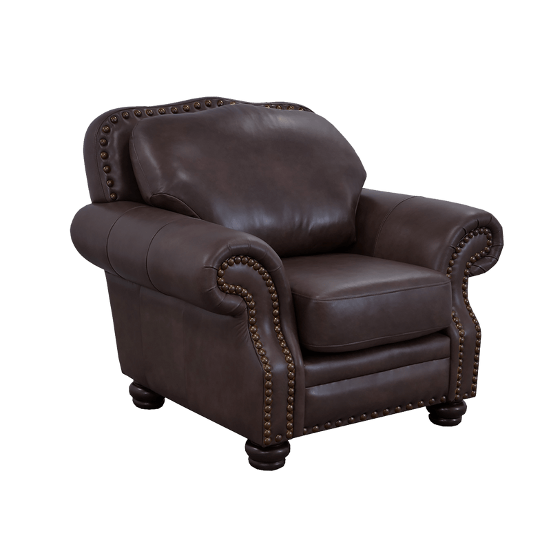 Parker Genuine Leather Chair With Nailhead Trim - Made in the U.S.A. - Coja