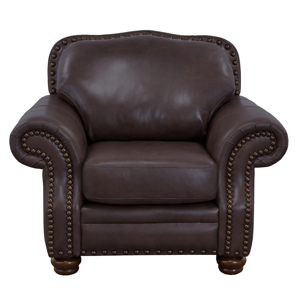 Parker Genuine Leather Chair With Nailhead Trim - Made in the U.S.A. - Coja