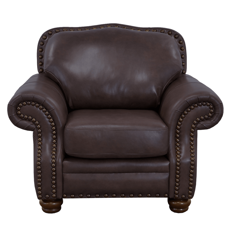 Parker Genuine Leather Chair With Nailhead Trim - Made in the U.S.A. - Coja
