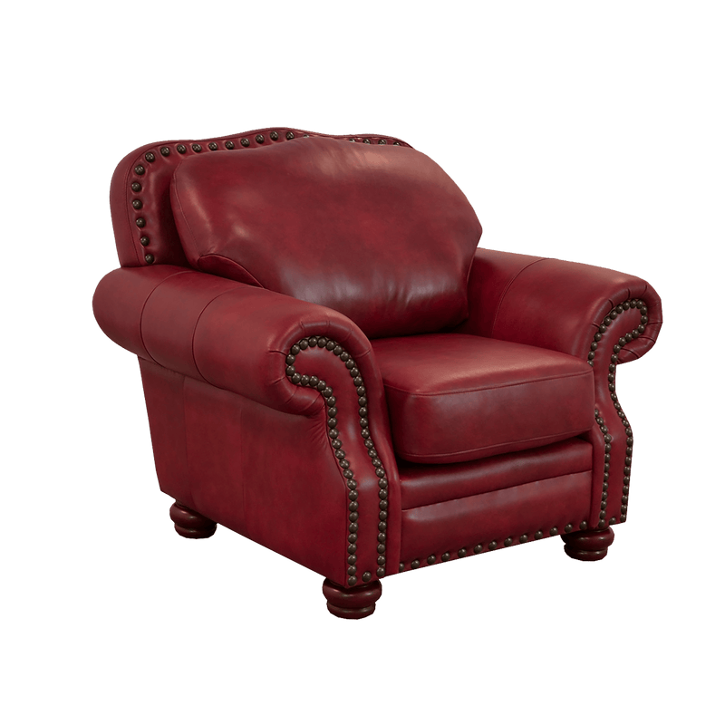 Parker Genuine Leather Chair With Nailhead Trim - Made in the U.S.A. - Coja