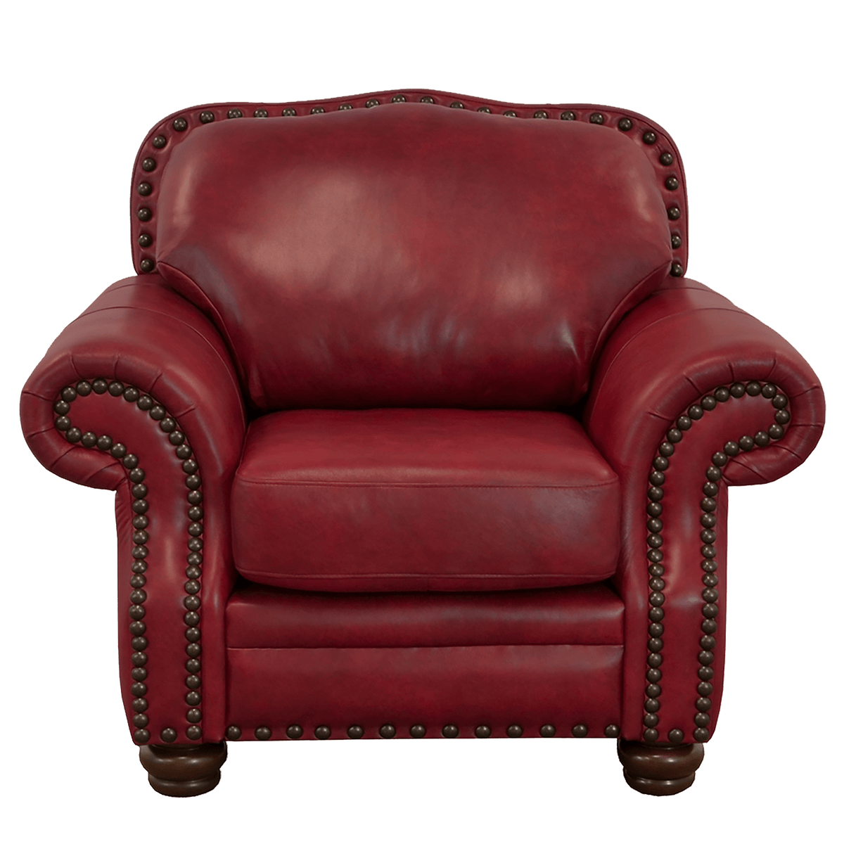 Parker Genuine Leather Chair With Nailhead Trim - Made in the U.S.A. - Coja