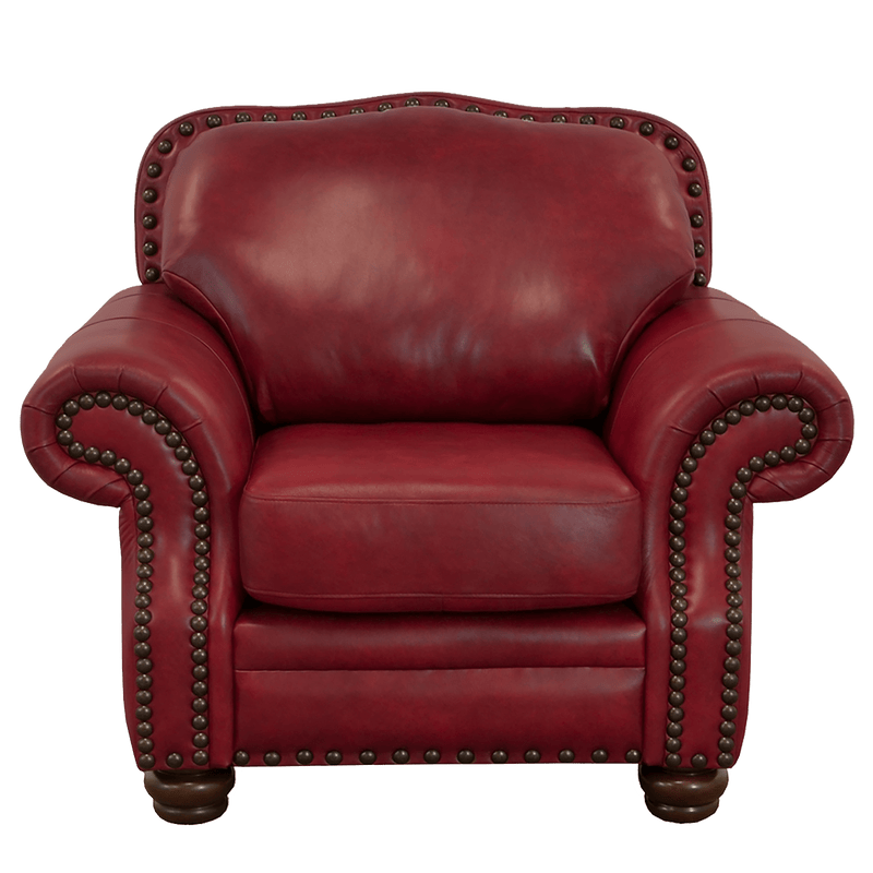 Parker Genuine Leather Chair With Nailhead Trim - Made in the U.S.A. - Coja