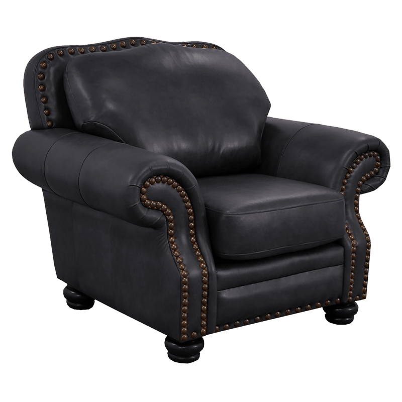 Parker Genuine Leather Chair With Nailhead Trim - Made in the U.S.A. - Coja