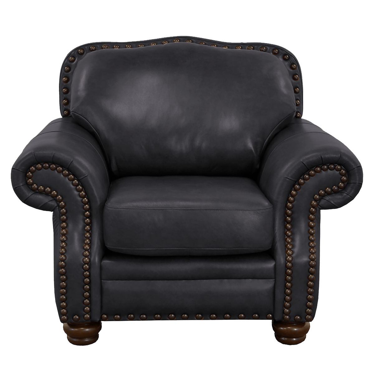 Parker Genuine Leather Chair With Nailhead Trim - Made in the U.S.A. - Coja