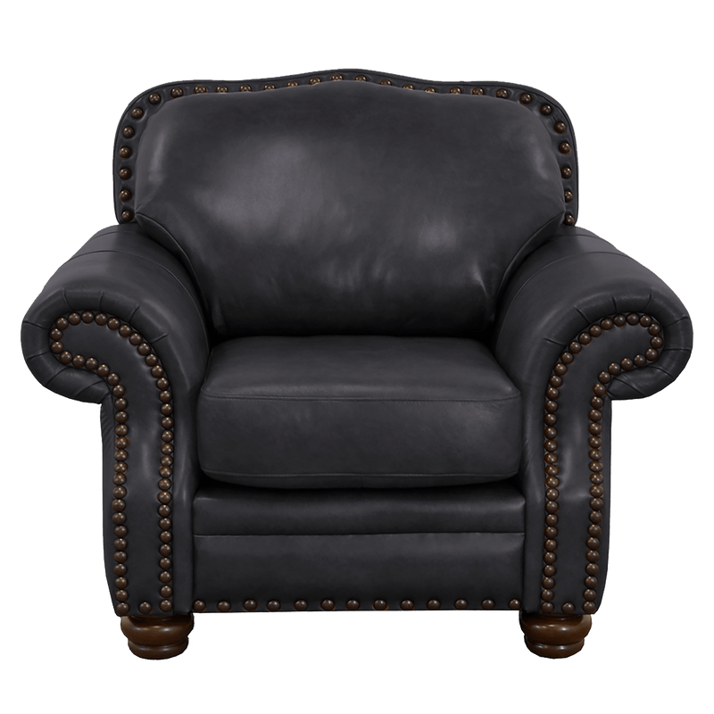 Parker Genuine Leather Chair With Nailhead Trim - Made in the U.S.A. - Coja