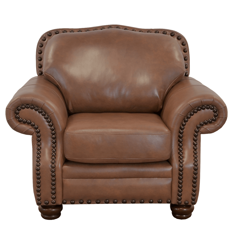 Parker Genuine Leather Chair With Nailhead Trim - Made in the U.S.A. - Coja