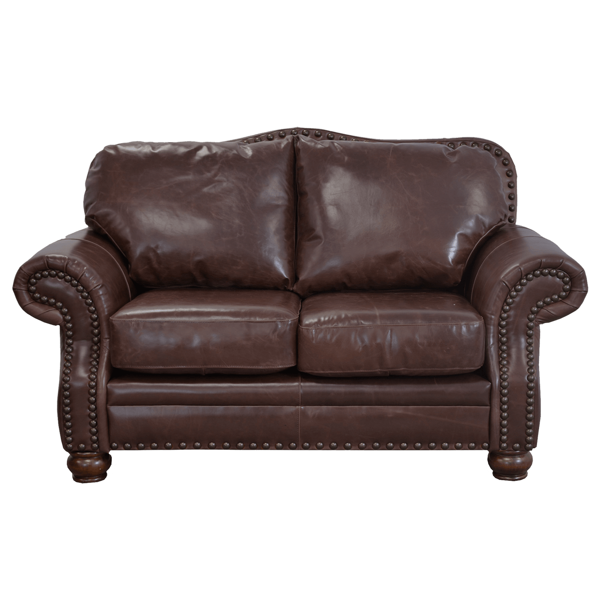 Parker Genuine Leather Loveseat With Nailhead Trim - Made in the U.S.A. - Coja