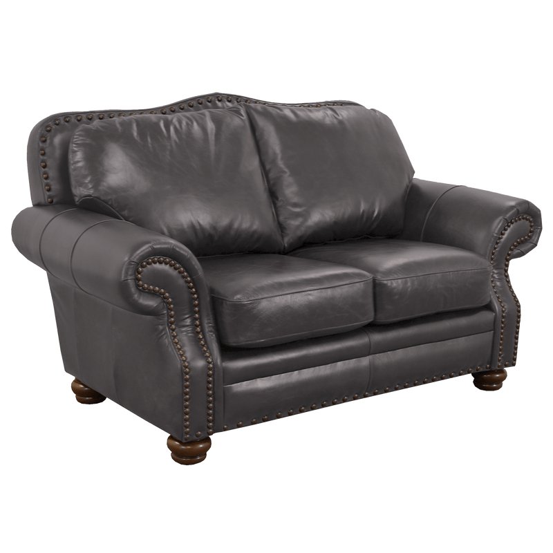 Parker Genuine Leather Loveseat With Nailhead Trim - Made in the U.S.A. - Coja