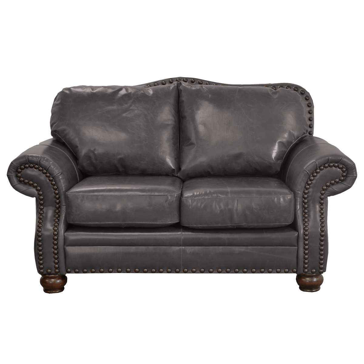 Parker Genuine Leather Loveseat With Nailhead Trim - Made in the U.S.A. - Coja