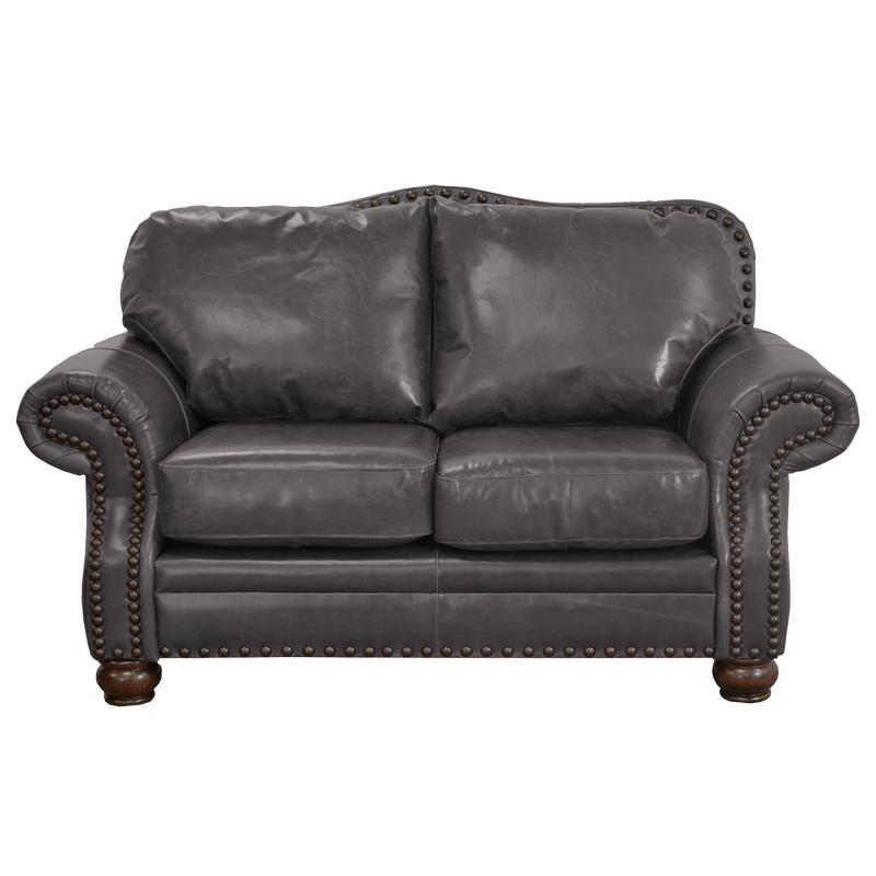 Parker Genuine Leather Loveseat With Nailhead Trim - Made in the U.S.A. - Coja