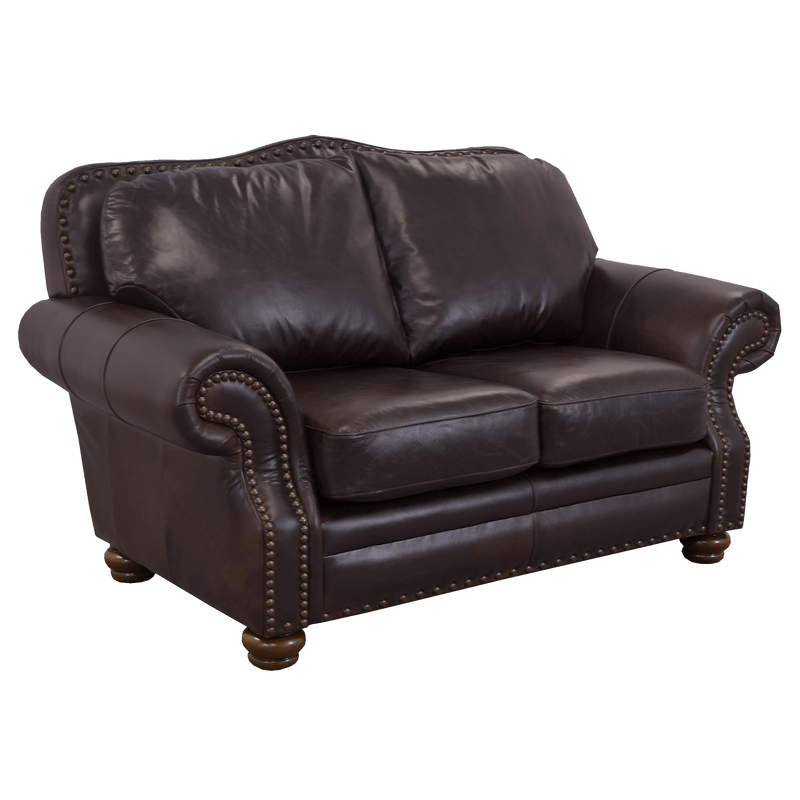 Parker Genuine Leather Loveseat With Nailhead Trim - Made in the U.S.A. - Coja