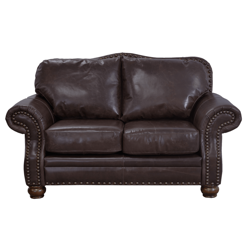 Parker Genuine Leather Loveseat With Nailhead Trim - Made in the U.S.A. - Coja