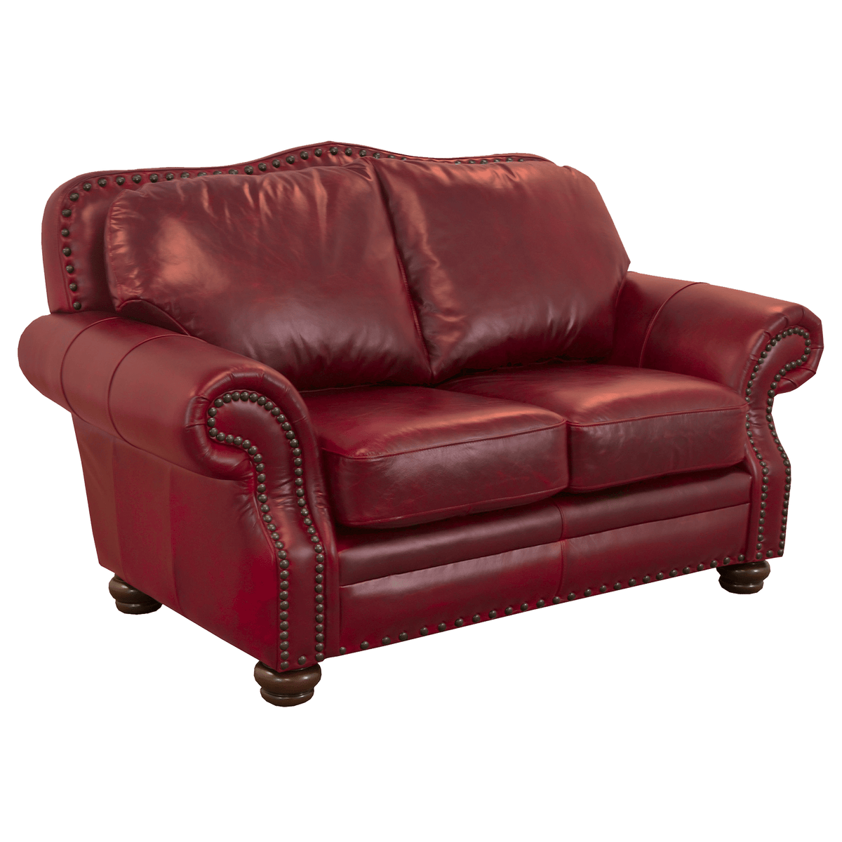 Parker Genuine Leather Loveseat With Nailhead Trim - Made in the U.S.A. - Coja
