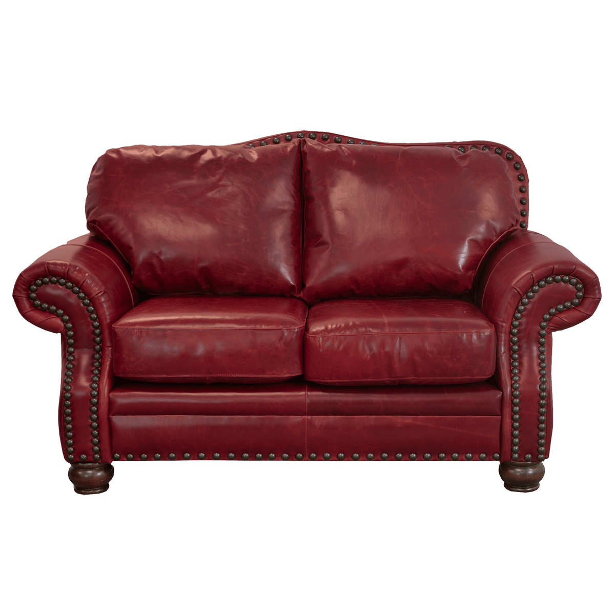 Parker Genuine Leather Loveseat With Nailhead Trim - Made in the U.S.A. - Coja