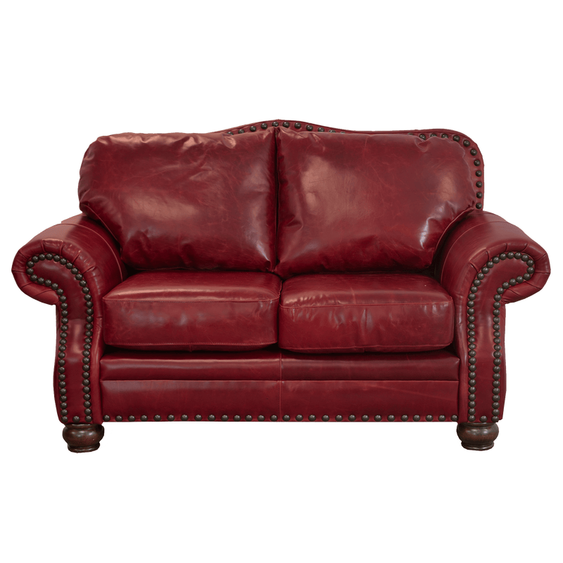 Parker Genuine Leather Loveseat With Nailhead Trim - Made in the U.S.A. - Coja